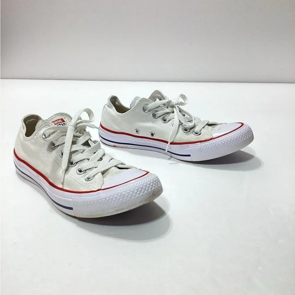 White Low Cut Chuck Taylor Converse Sneakers Size 5 - Picture 3 of 5
